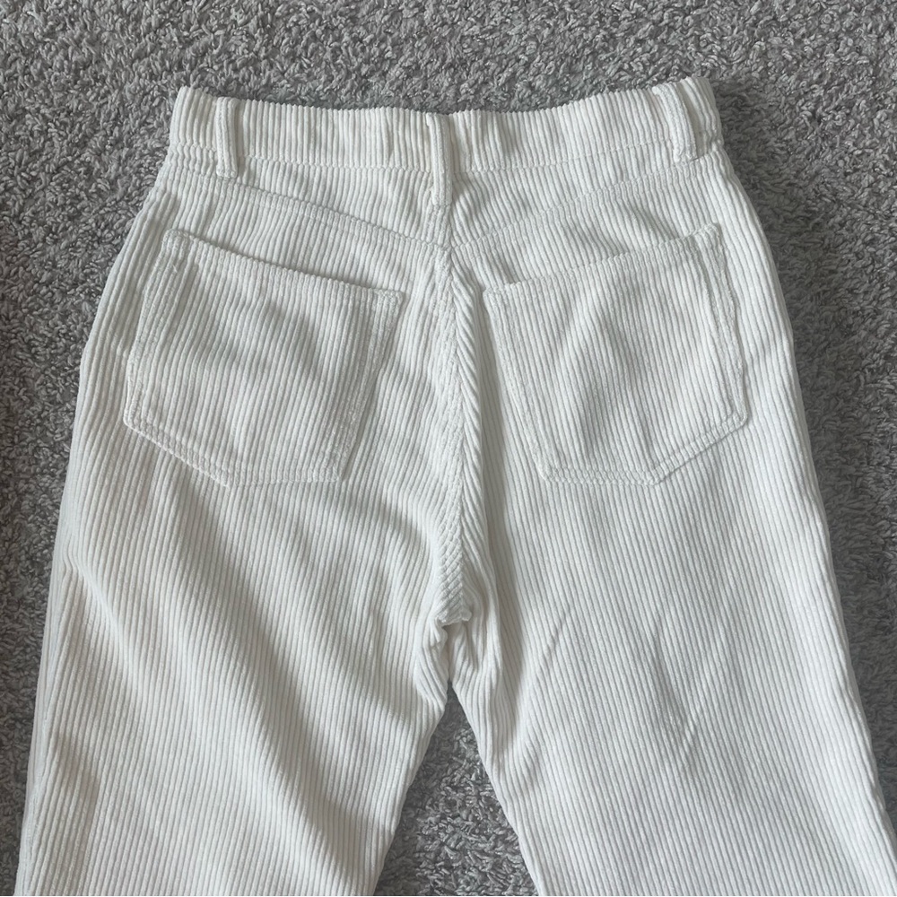 Reformation Cynthia Button Fly High Rise Straight Corduroy Pants in Cream - Picture 8 of 10